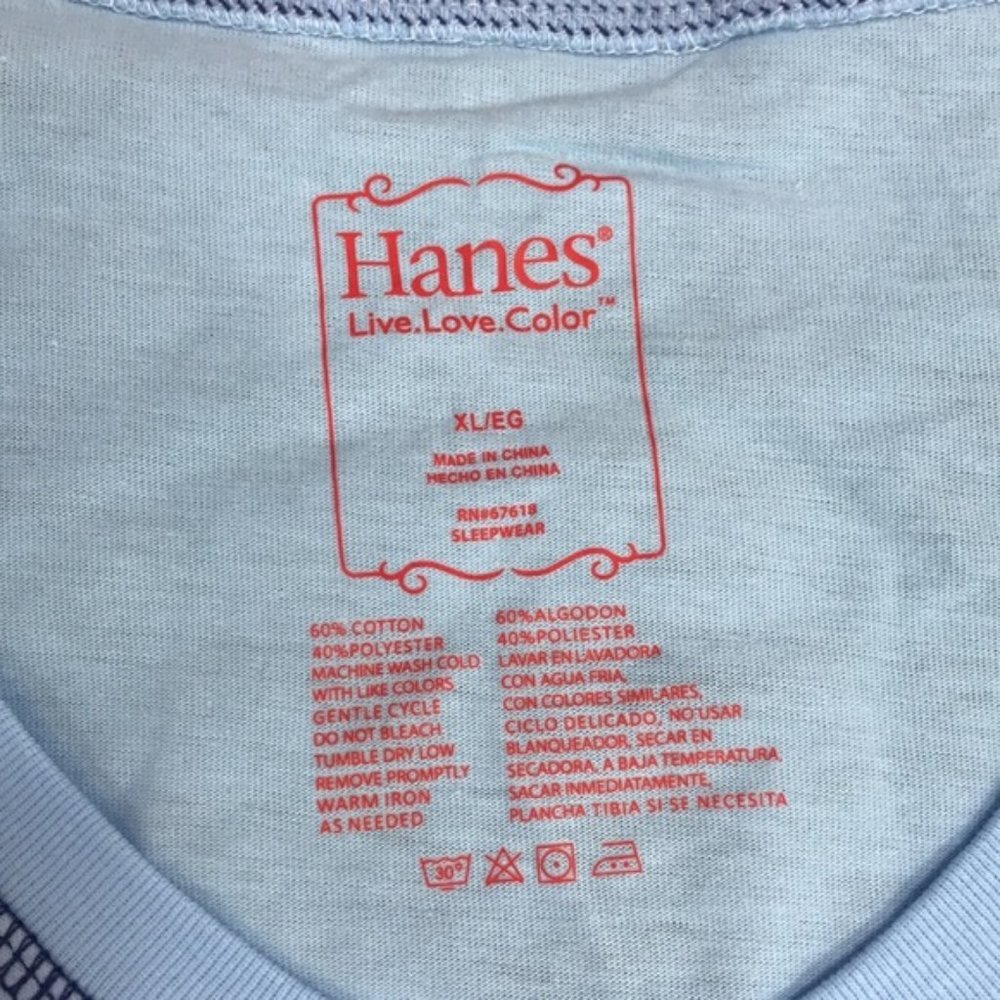 Hanes Long Sleeve Tee & Pant Sleep Set - Picture 4 of 6